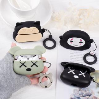 Vỏ bảo vệ hộp sạc tai nghe Airpods Pro bằng silicon hình hoạt hình dễ thương kèm móc treo tiện dụng