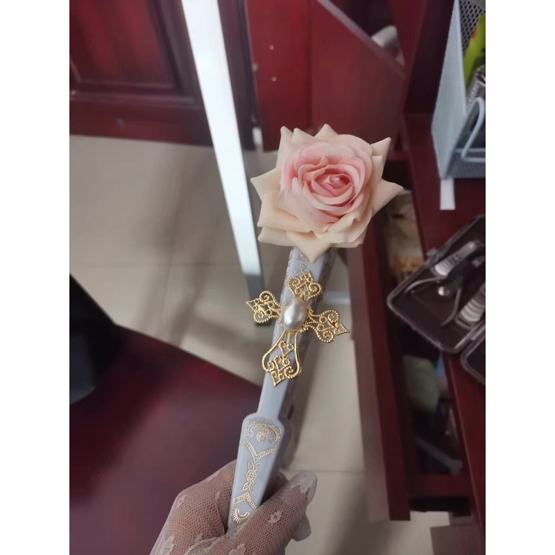 YASLC0059-Quạt ren hoa hồng mặt trời Cocoa Butter Handmade