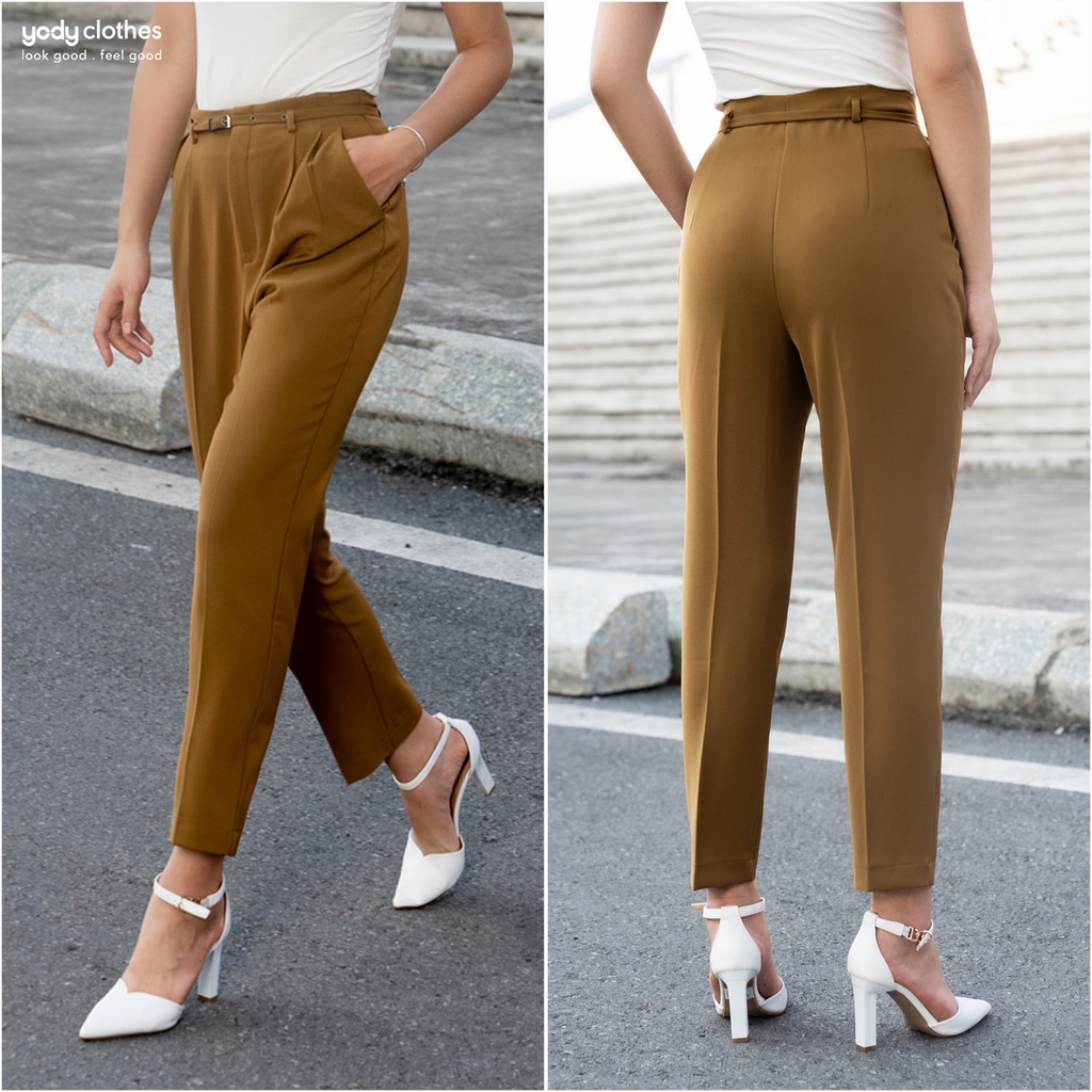 Quần âu nữ baggy cạp liền YODY lưng cao thanh lịch thoáng mát dễ phối đồ QAN5064