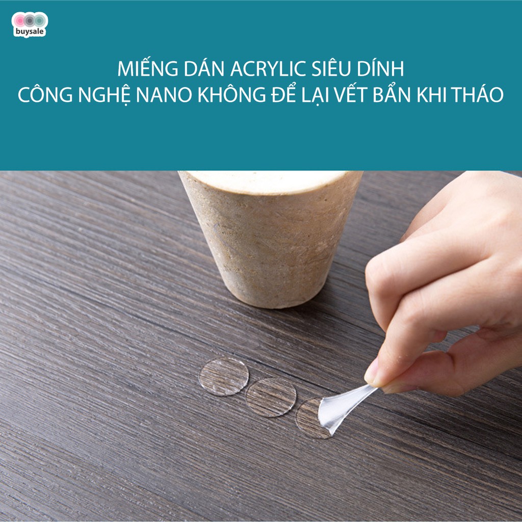 1 tờ 30 miếng dán 2 mặt công nghệ siêu dính nano không để lại vết bẩn khi tháo -  buysale - BSPK138