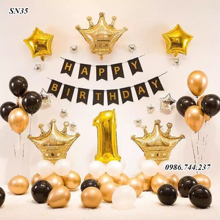 Set Bóng Trang Trí Sinh Nhật Happy Birthday Hoàng Gia