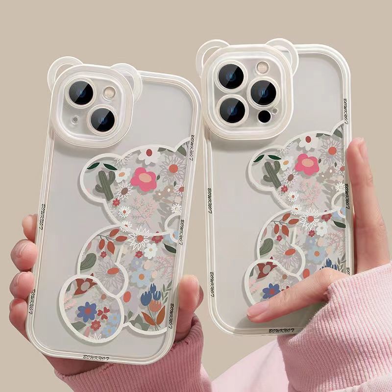 Ốp Điện Thoại TPU Silicon Mềm Trong Suốt Hình Gấu Cho IPhone 13 Pro 11 Max/11/12/XS/ XR/ X/ 8/ 7/6S Plus Mini SE 2020