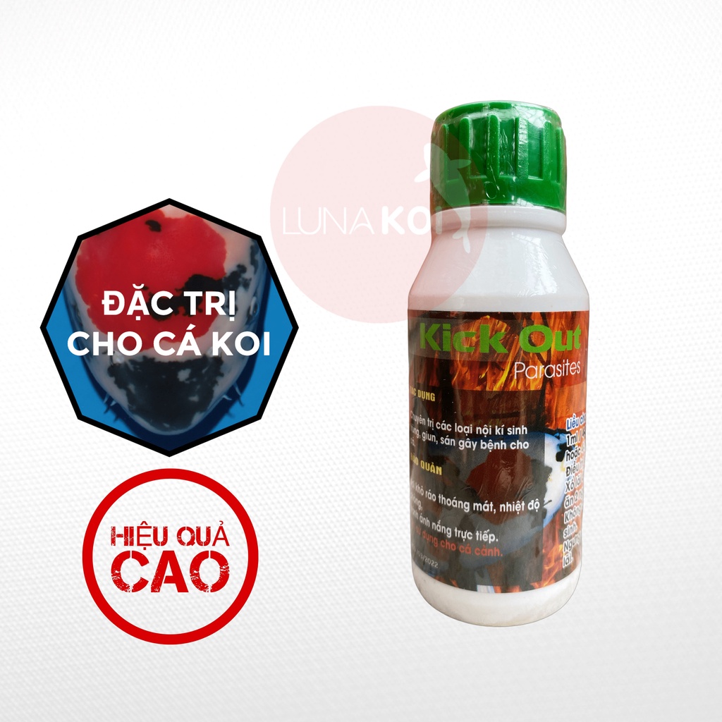 Thuốc xổ lãi giun, sán cho cá Koi, cá Vàng, cá cảnh hiệu quả cao, an toàn, tiết kiệm hủ 100ml !