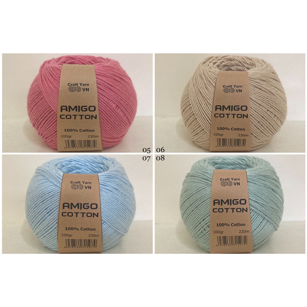 Sợi Amigo 100% cotton 28k/c 100g