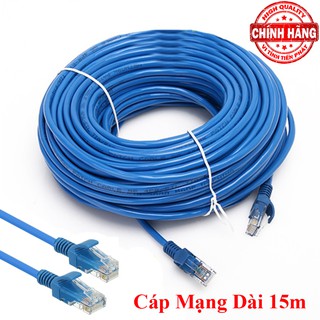 Dây cáp mạng LAN Internet bấm sẵn TPCJ dài 15m chuẩn cat 5e