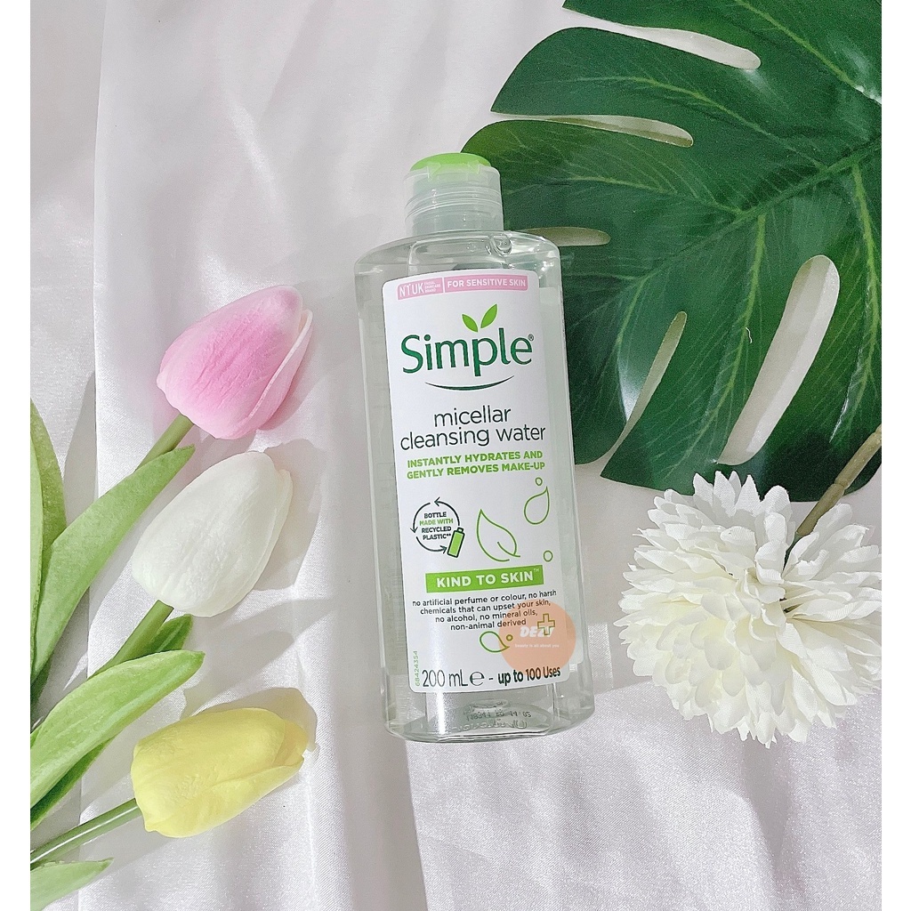 Nước Tẩy Trang Simple Da Nhạy Cảm CHÍNH HÃNG Micellar Water Cleanser Skincare Chăm Sóc Da Cấp Vitamin C Sắc Đẹp Dezy