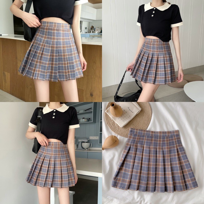 Chân váy ngắn tennis kẻ skirt, chân váy xoè xếp ly ngắn kẻ (ảnh thật, có sẵn) | BigBuy360 - bigbuy360.vn