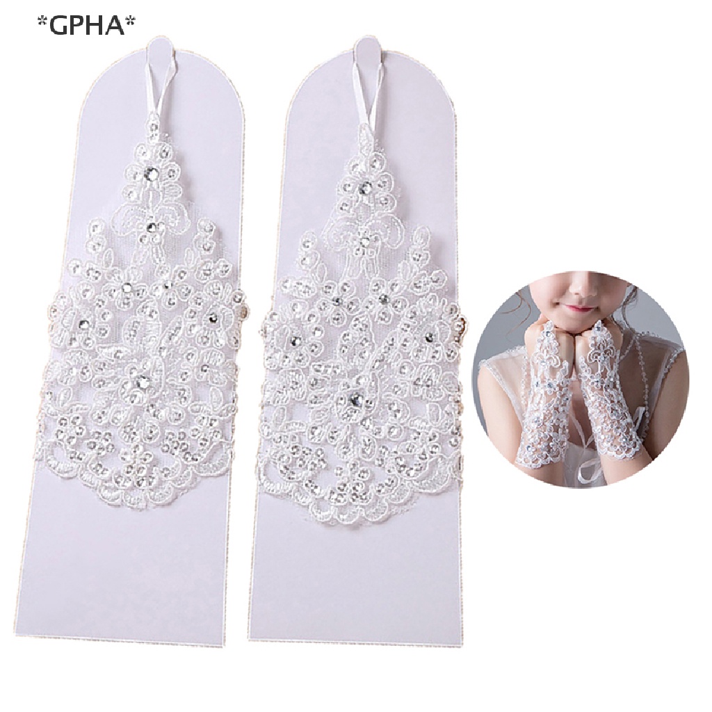 Găng Tay Công Chúa Phối Ren Đính Kim Cương Giả Dùng Làm Đạo Cụ Chụp Ảnh Cho Bé Gái