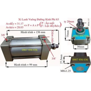 Xi lanh khí nén vuông SC 63
