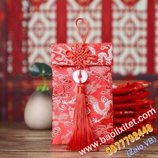 BAO LÌ XÌ VẢI GẤM THÊU RỒNG PHƯỢNG