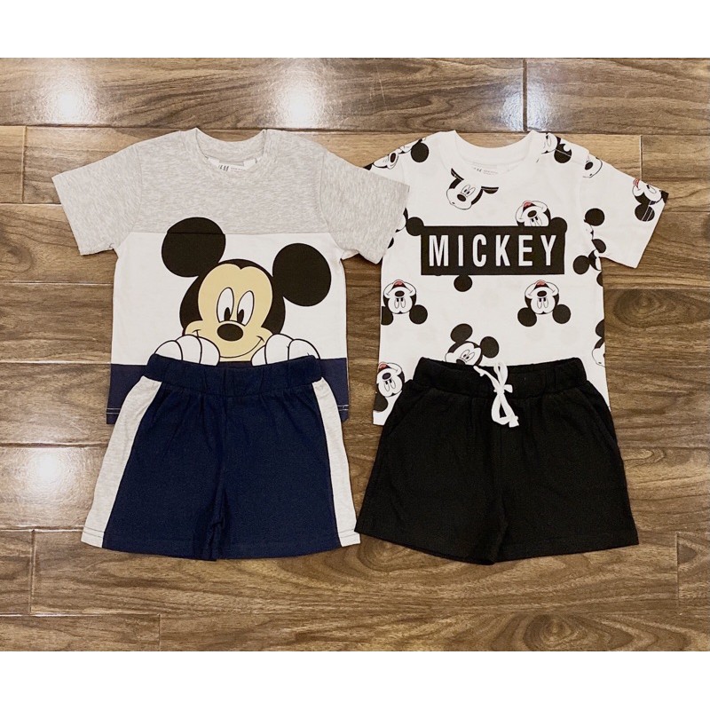 Bộ Mickey HM bé trai cotton siêu xinh bé 1-6 tuổi