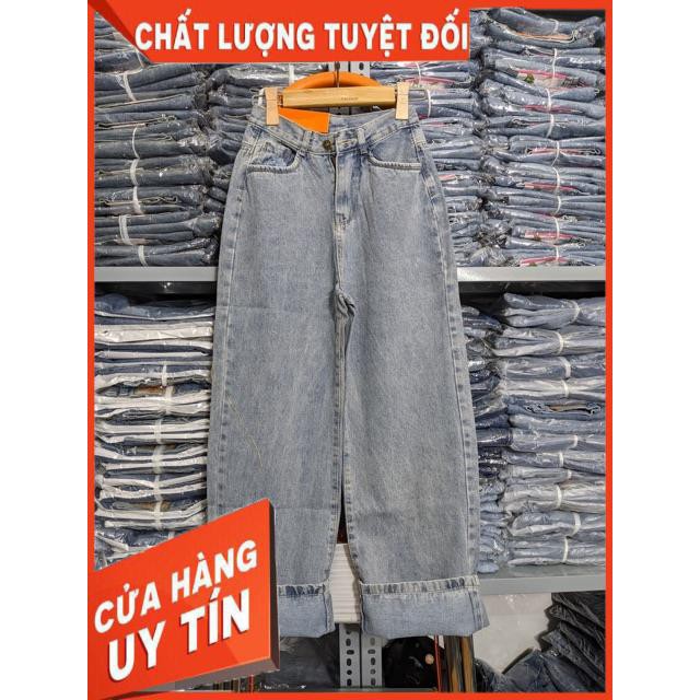 QUẦN JEANS DÀI ỐNG RỘNG GẤP LAI CỰC HOT- hình thật 100% | BigBuy360 - bigbuy360.vn