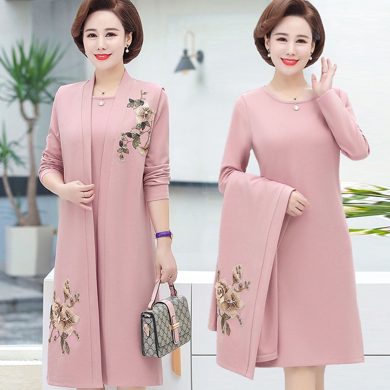 Mẹ mùa xuân bốn mươi hoặc năm mươi tuổi áo khoác hai mảnh 2021 nữ trung niên mới xuân thu