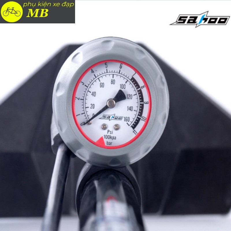 bơm xe đạp bơm xe máy bơm ô tô chính hãng SAHOO cao cấp tích hợp đồng hồ đo áp suất