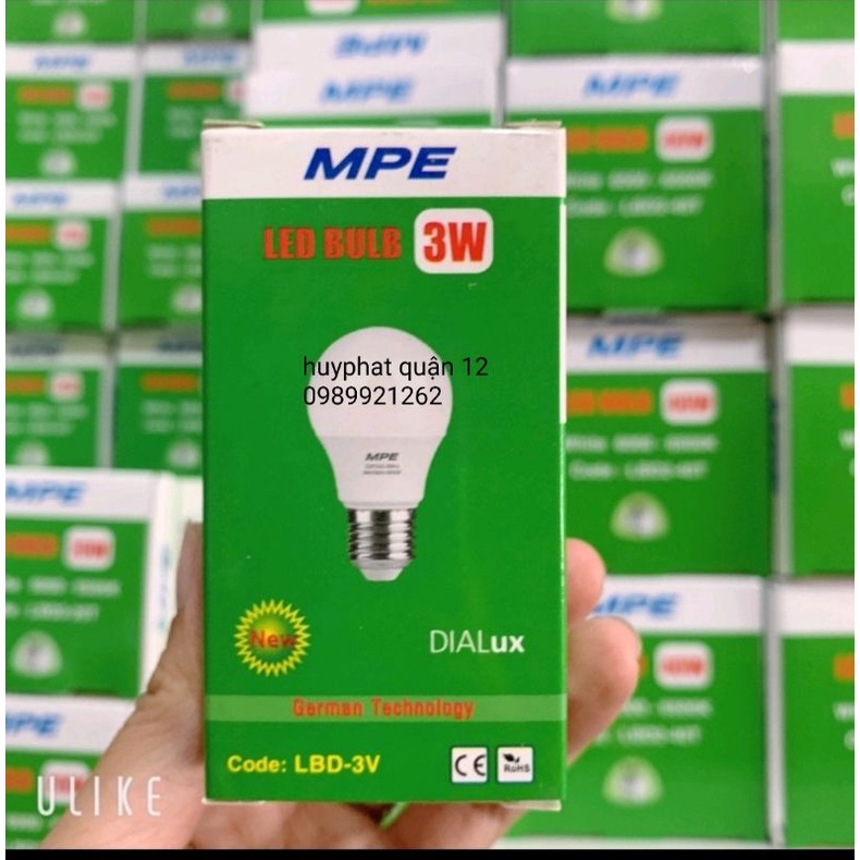bóng led buld mpe 3w (vàng)