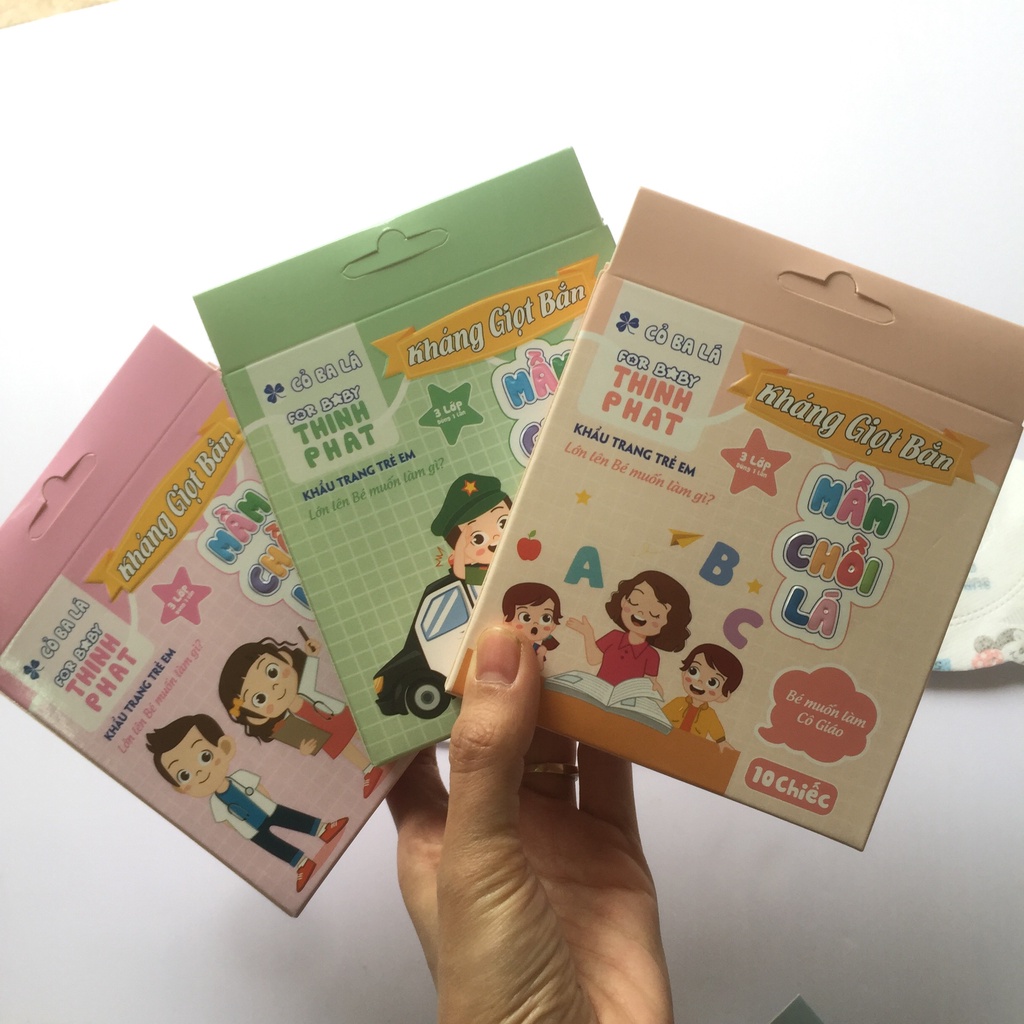 KHẨU TRANG TRẺ EM MẦM CHỒI LÁ HÀNG CÔNG TY ĐẠI PHÁT CHÍNH HÃNG, NHIỀU HỌA TIẾT, LỌC BỤI KHÁNG KHUẨN  4-10 TUỔI