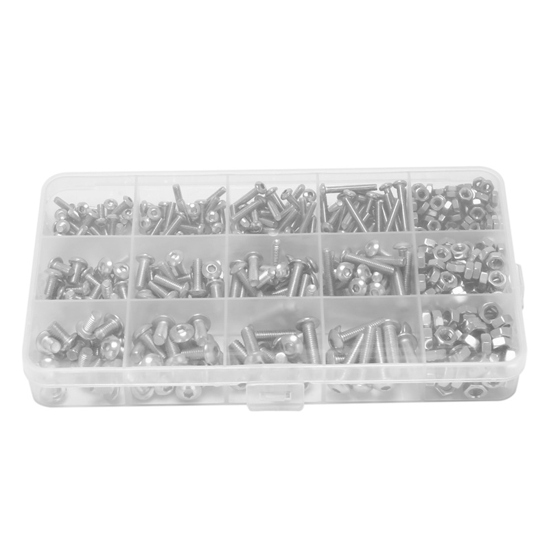 Bộ 500 Ốc Vít Và Đai Ốc M3 M4 M5 Bằng Thép Không Gỉ Kèm Đai Ốc Và Cờ Lê