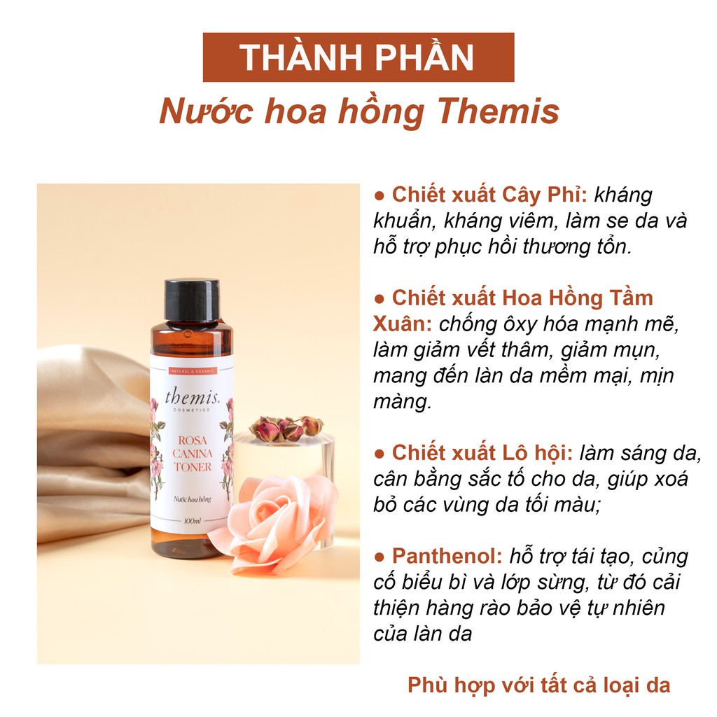 Nước hoa hồng dưỡng sáng, làm sạch sâu và cân bằng độ Ph cho da Themis Rosa Canina Toner 100ml | BigBuy360 - bigbuy360.vn
