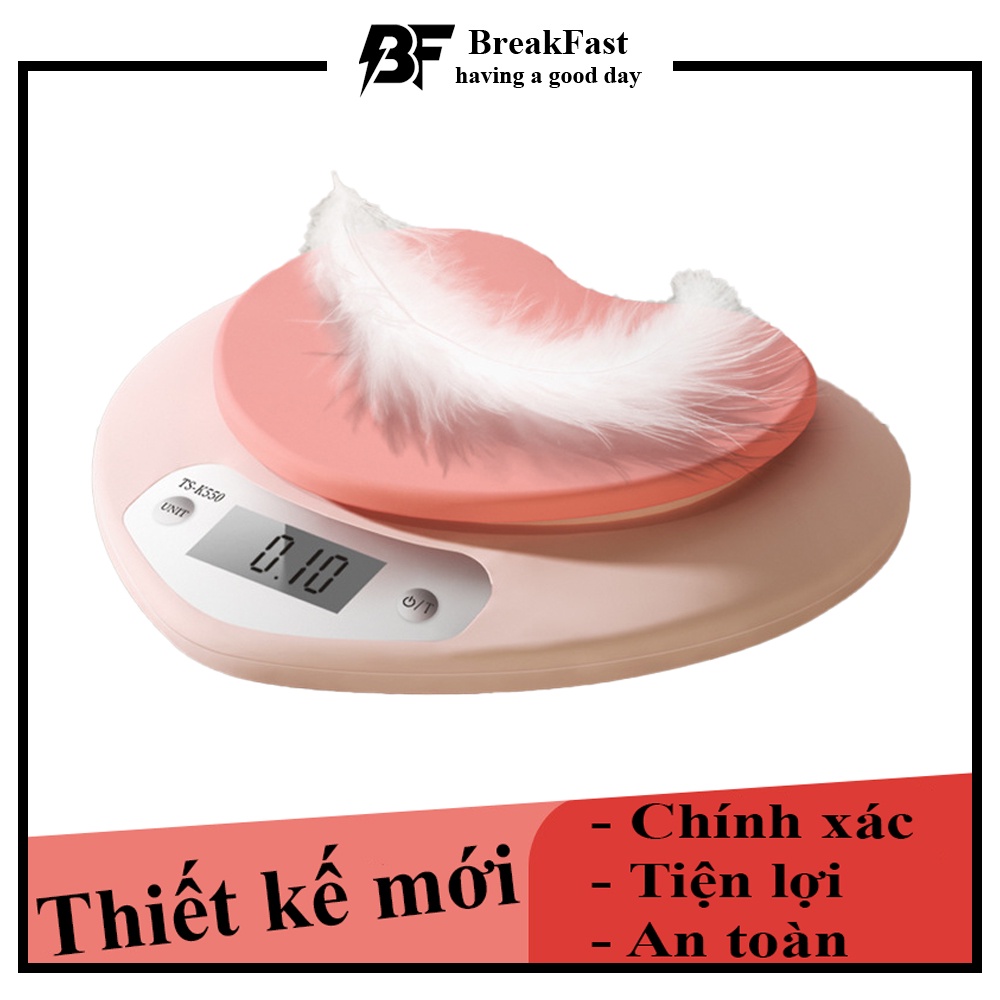 Cân tiểu ly thiết kế mới siêu cute, Chống thấm nước hiệu quả, Cân điện tử mini dải đo 0.1-5kg, Độ chính xác cao
