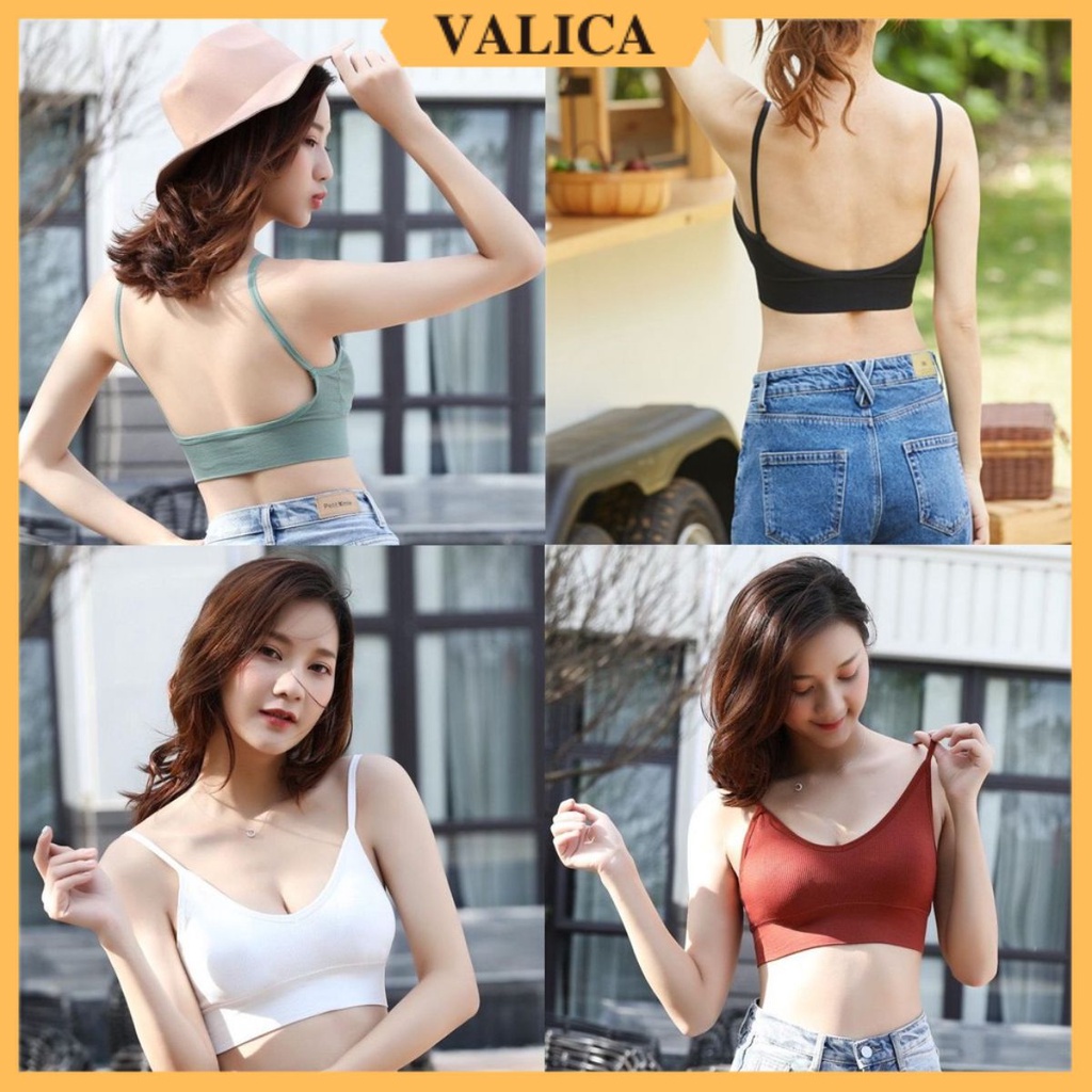 Áo bra nữ 2 dây tập gym yoga thể thao đẹp hở lưng, áo lót không gọng mút mỏng VALICA 367