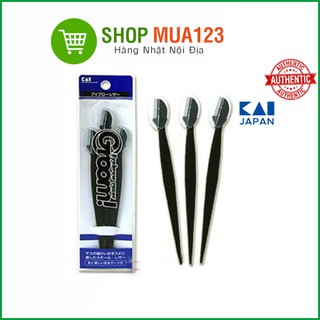 Set 3 dao cạo lông mày cán dài cho nữ KAI (màu đen)