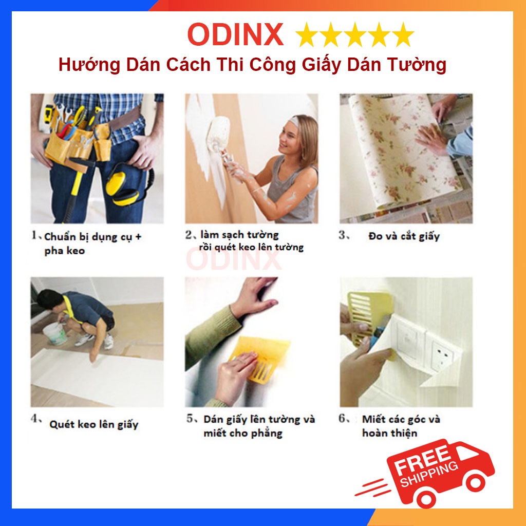 10M Giấy Dán Tường Giả Xi Măng Bê Tông Khổ 53cm Màu Xám