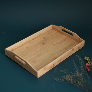 Khay trà gỗ tre - khay gỗ tre decor