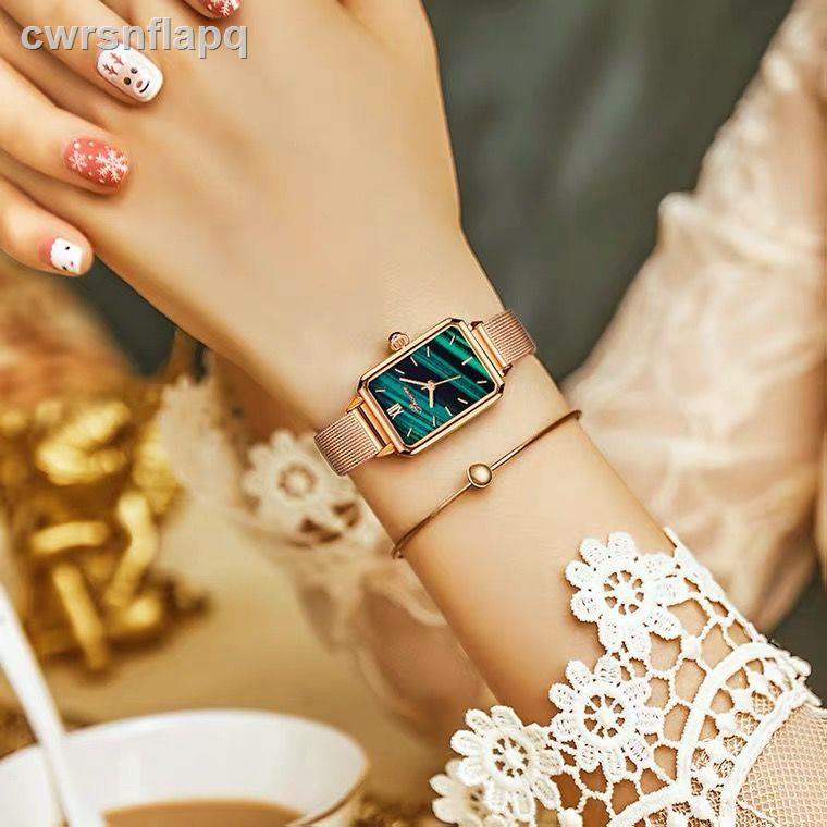 (Date mới)☃Đồng hồ nữ chính hãng Thụy Sỹ mặt vuông siêu mỏng hình ngôi sao cùng kiểu dáng chống thấm nước sinh cơ học tự
