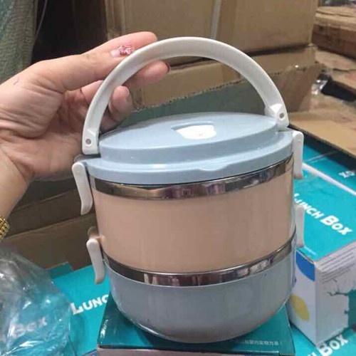 Hộp Đựng Cơn Giữ Nhiệt  2 Tầng ion - CÀ MEN 2 TẦNG SIÊU CHẮC CHẮN BỎ ĐƯỢC LÒ VI SÓNG