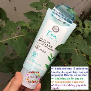[FOLLOW SHOP NHẬN MÃ GIẢM GIÁ] SỮA RỬA MẮT HAPPY BATH GREEN TEA MICELLAR CLEANSING FOAM  175ml