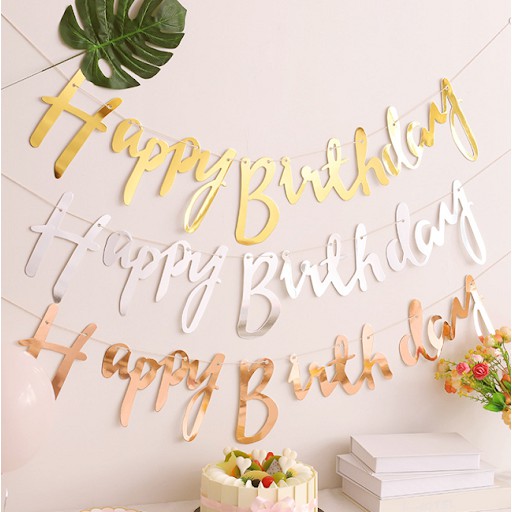 [SIÊU RẺ] DÂY CHỮ HAPPY BIRTHDAY ÉP KIM KIỂU MỚI TRANG TRÍ SINH NHẬT