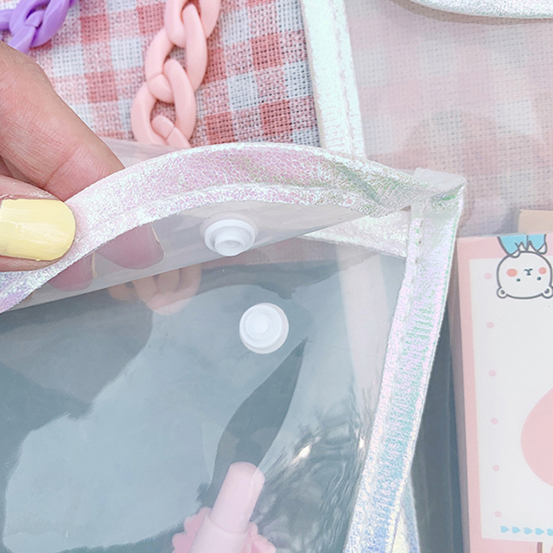 Túi đựng bút trong suốt in hình gấu dễ thương