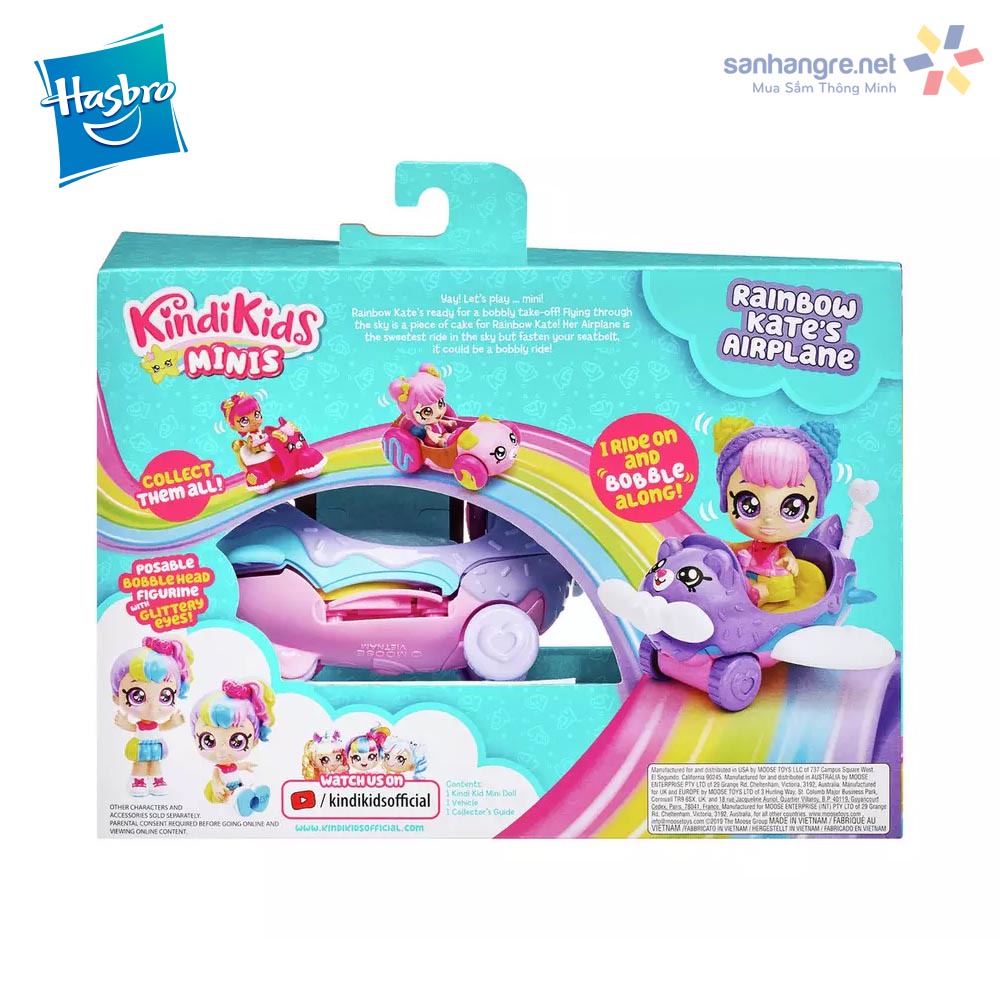 Búp bê đồ chơi Kindi Kids Minis Rainbow Kate's Airplane