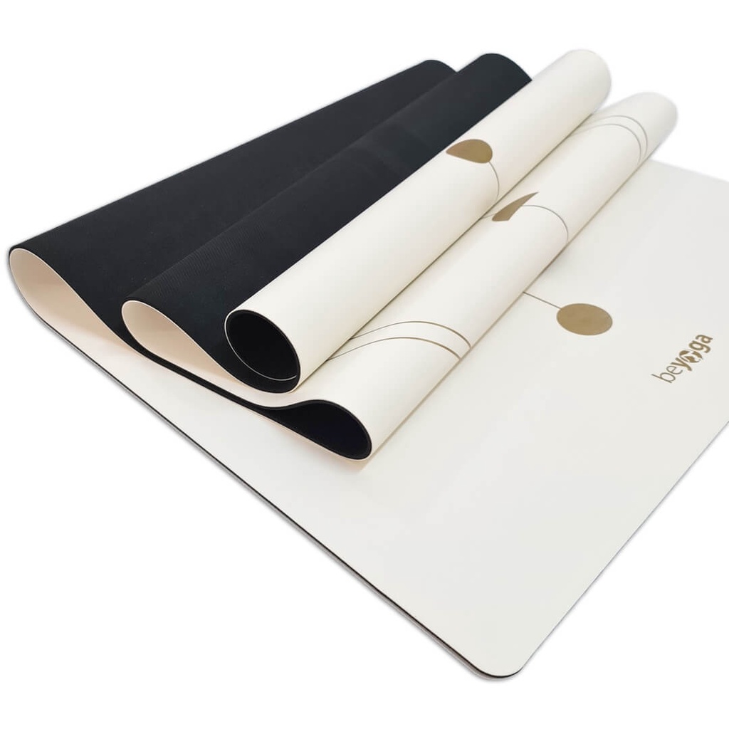 Thảm Yoga Định Tuyến Vàng Kim, Cao Su Tự Nhiên Sinh Thái, Phủ PU Mới, Sang Trọng, Chống Trơn Trượt