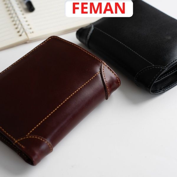 Ví Nam Da Bò Dáng Đứng Thời Trang Cao Cấp Đựng Tiền Đựng Thẻ Bóp Đẹp Cầm Tay Giá Rẻ Hà Nội FeMan VNT