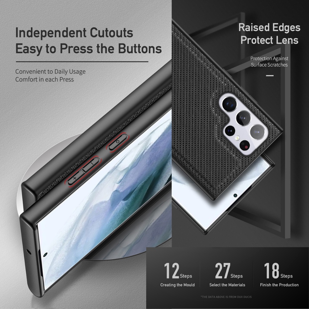 ỐP LƯNG VẢI TẢN NHIỆT Dux Ducks Fino Samsun.g Galaxy S22 PLUS ULTRA 5G