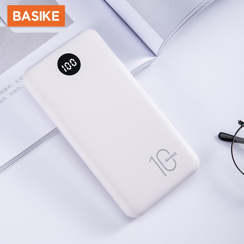 Sạc Dự Phòng BASIKE BSK-PT07P 10000mAh Có Màn Hình Kỹ Thuật Số Kèm Cáp Sạc