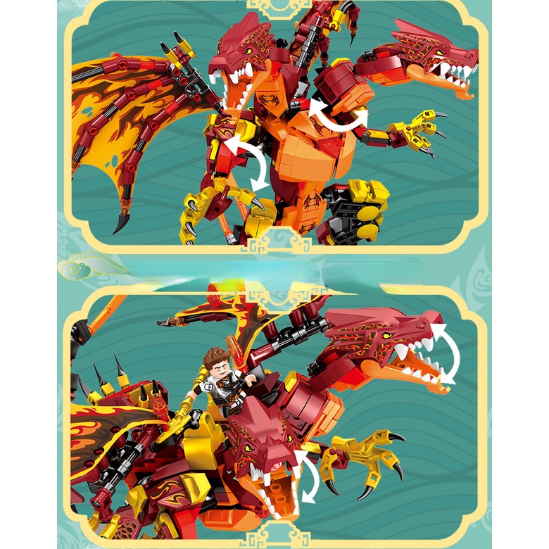 Bộ 738 Mô Hình Nhân Vật MOC Ninja Hai Đầu Độc Đáo