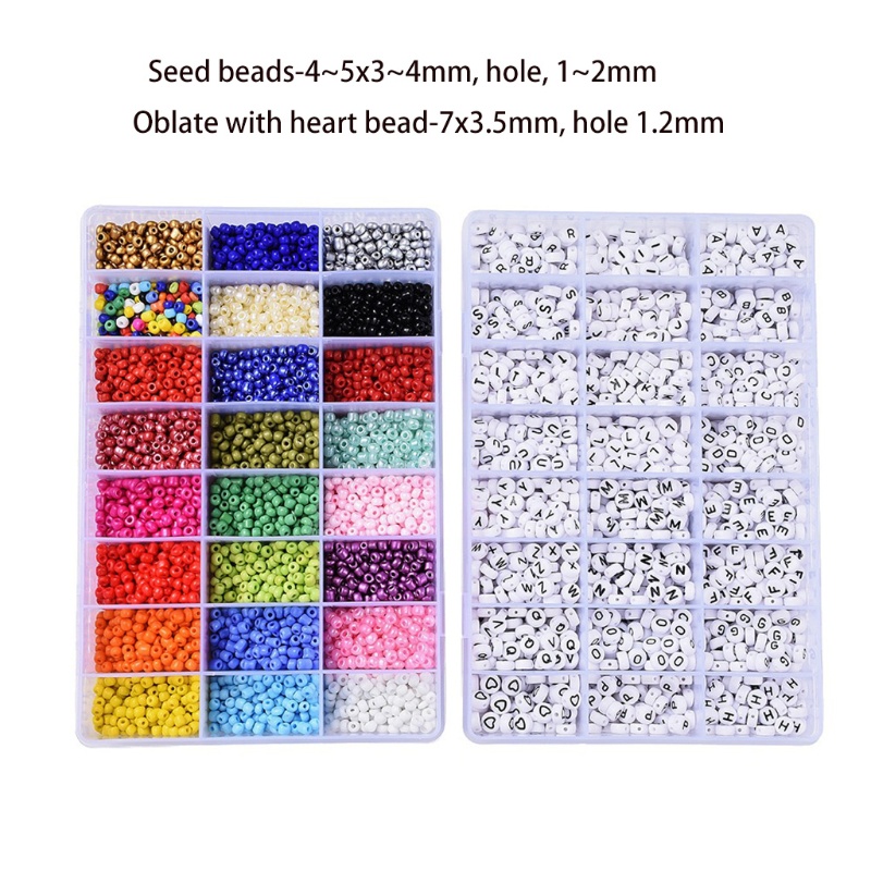 Bộ Hạt Xỏ Vòng Tay / Kính / Vòng Tay Hình Chữ Cái Nghệ Thuật