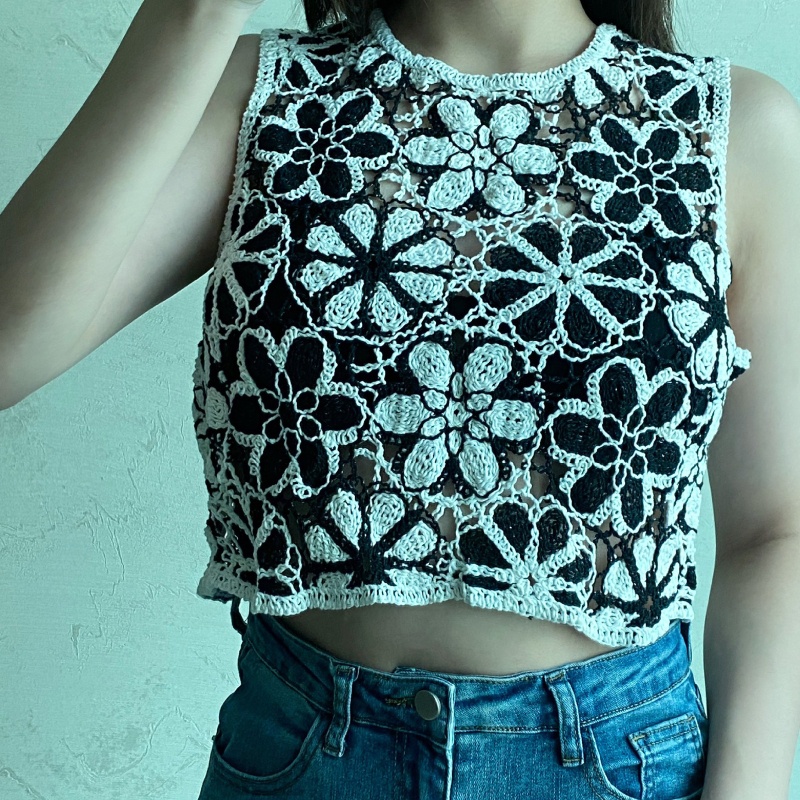 Áo Croptop Ren Không Tay Thời Trang Mùa Hè Dành Cho Nữ