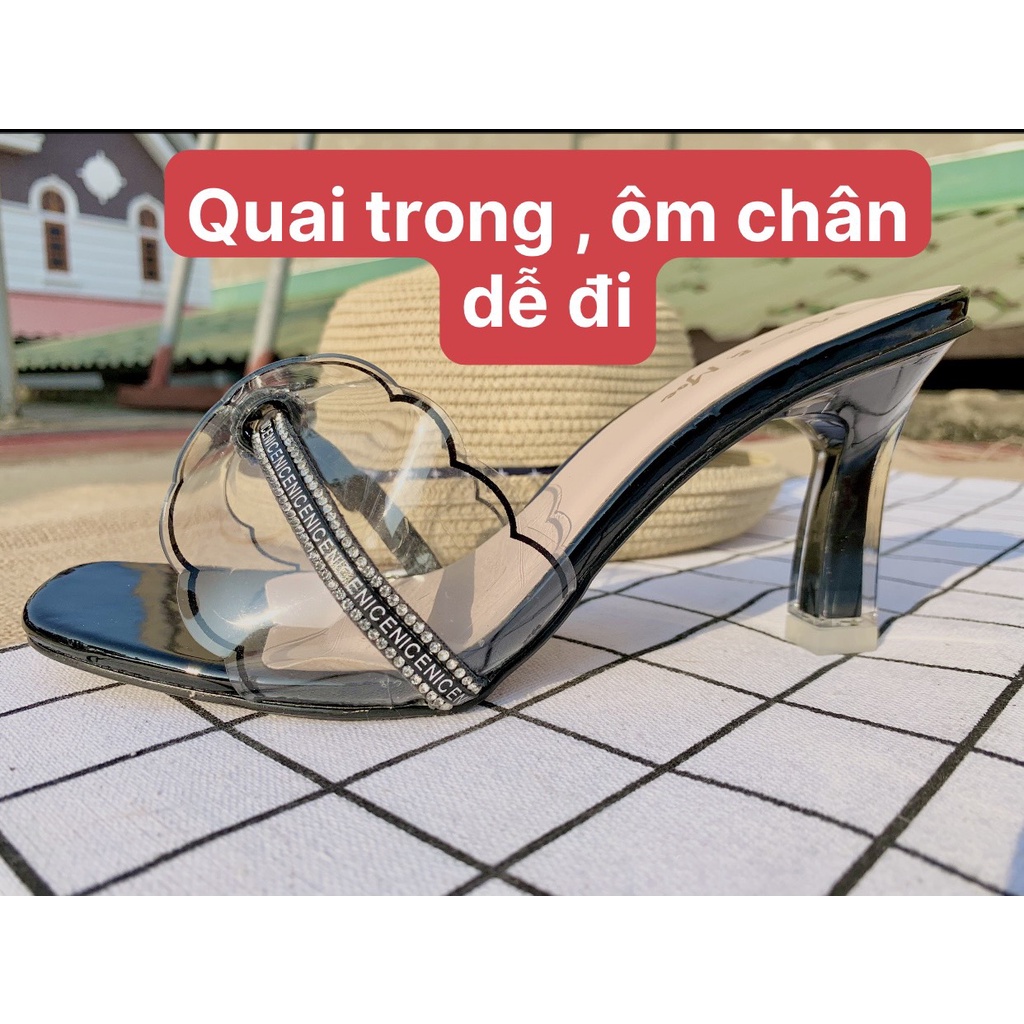 Guốc dép cao gót nữ quai trong loa kèn gót nhọn 5p thời trang trẻ