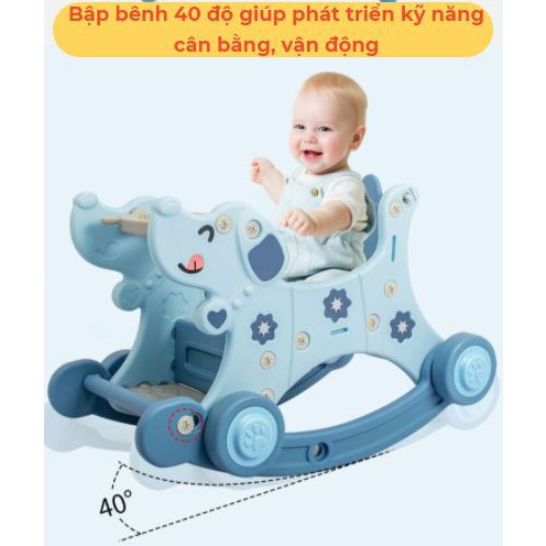 Xe Đẩy kiêm Ngựa bập bênh cho bé đa chức năng - Ghế Ăn Dặm, Bàn Ăn, Đàn Piano Cho Bé từ 05 Tháng đến 4 Tuổi