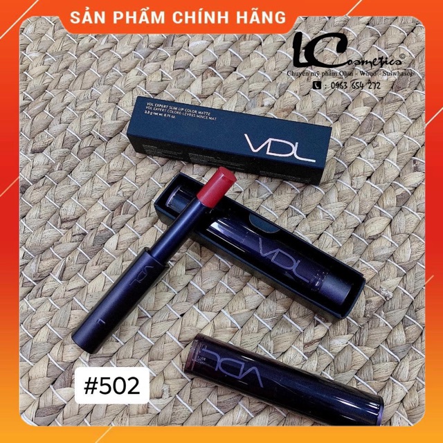 Son Lì VDL Expert Slim Lip Color Matte fullsize màu 502 ( đỏ mận sexy)