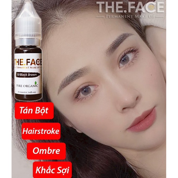 MỰC XĂM LÔNG MÀY THE FACE HỮU CƠ BLACK BROWN ( màu Nâu đen )