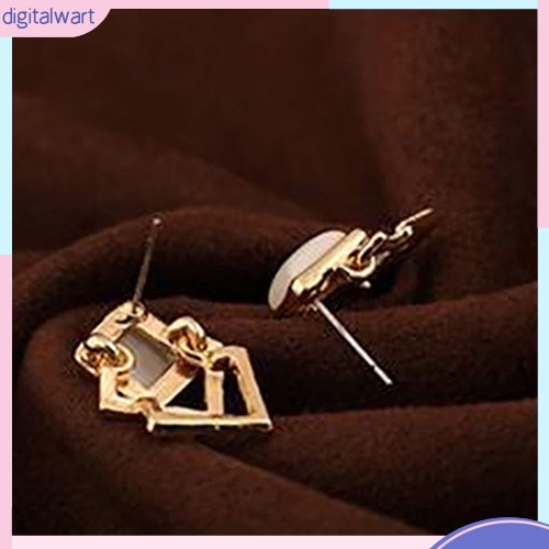 Cặp khuyên tai thiết kế hình vuông đính đá quý nhân tạo sang trọng cá tính dành cho nữ