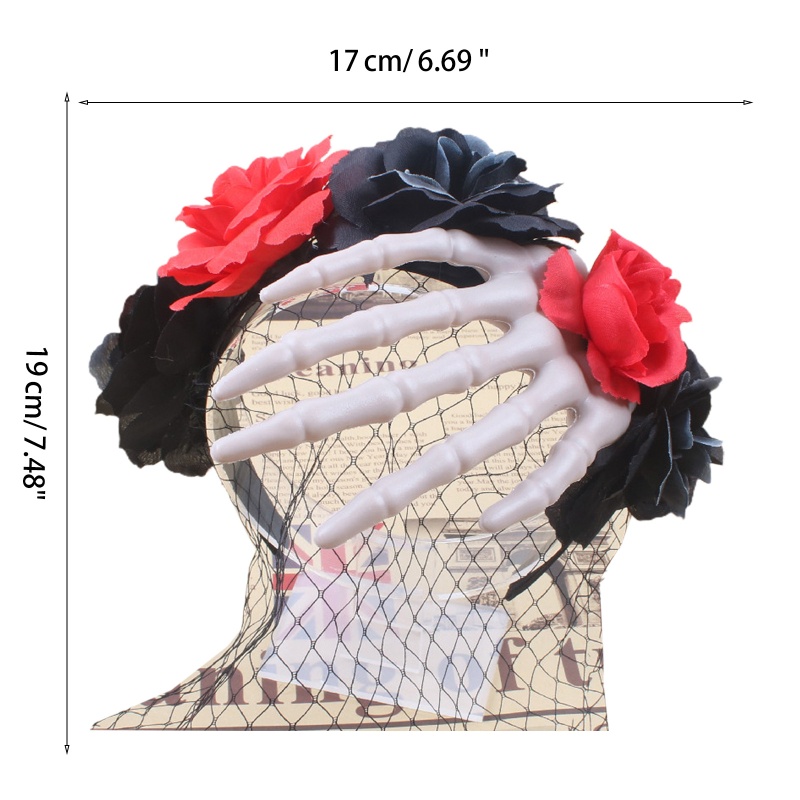 Flgo Băng Đô Cài Tóc Hình Bộ Xương Hoa Hồng Màu Sắc Phù Hợp Cho Phát Sóng Trực Tiếp Dành Cho Người Lớn