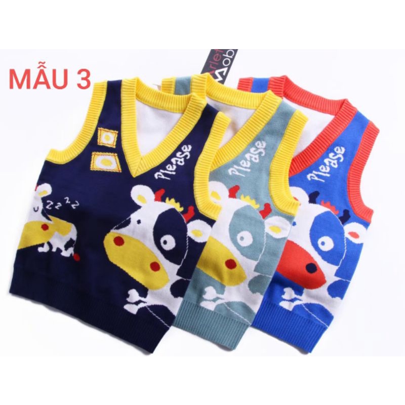 Áo len ghi le Hình Con Bò MKL02 dành cho bes 8-26kg