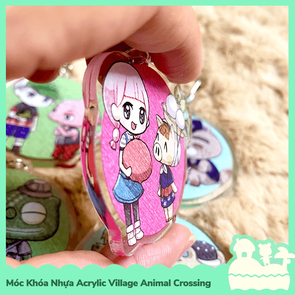 [Sẵn VN - NowShip] Móc Khóa Keychain Acrylic Nhựa Trong Nhân Vật Game Animal Crossing Horizons Nintendo Painting Nét Chì