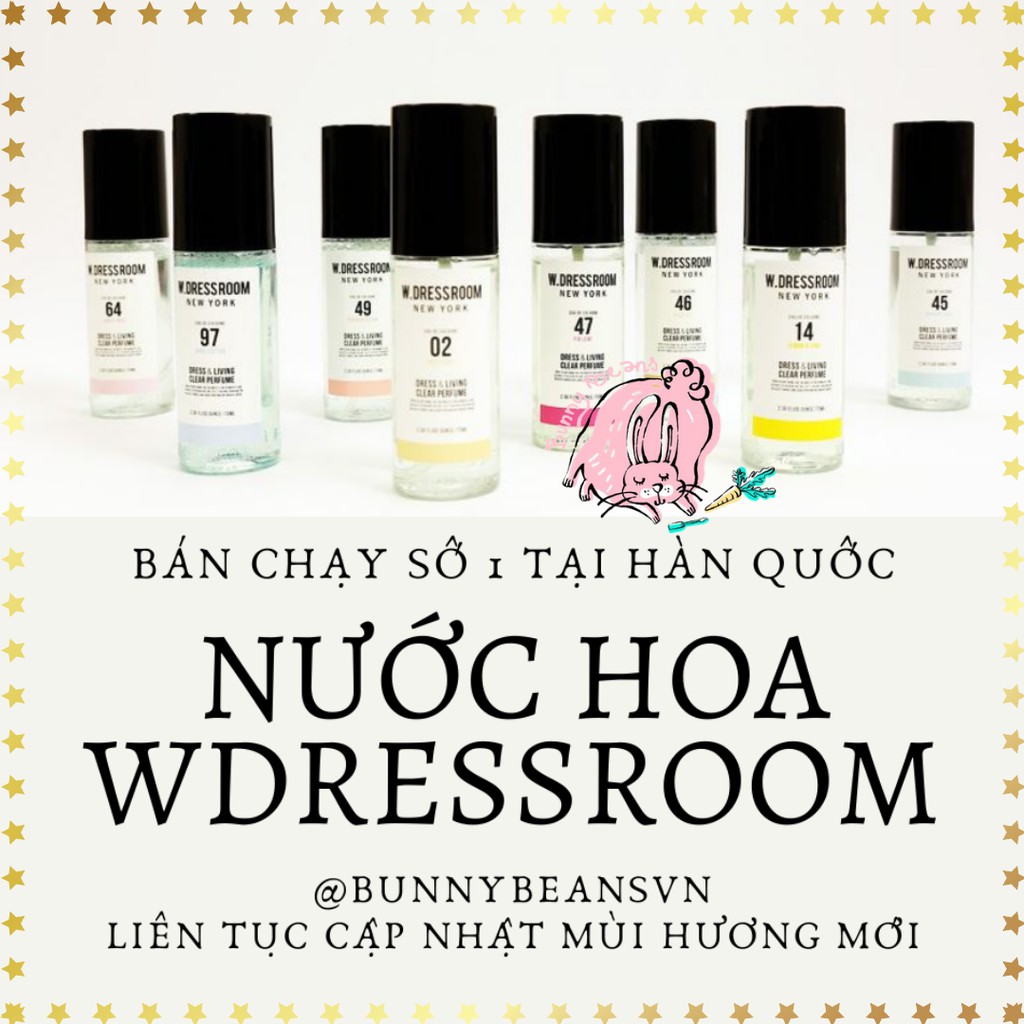 Nước hoa xịt vải xịt quần áo WDRESSROOM Hàn Quốc [cập nhật mùi mới] 🍒 BunnyBeans | Thế Giới Skin Care