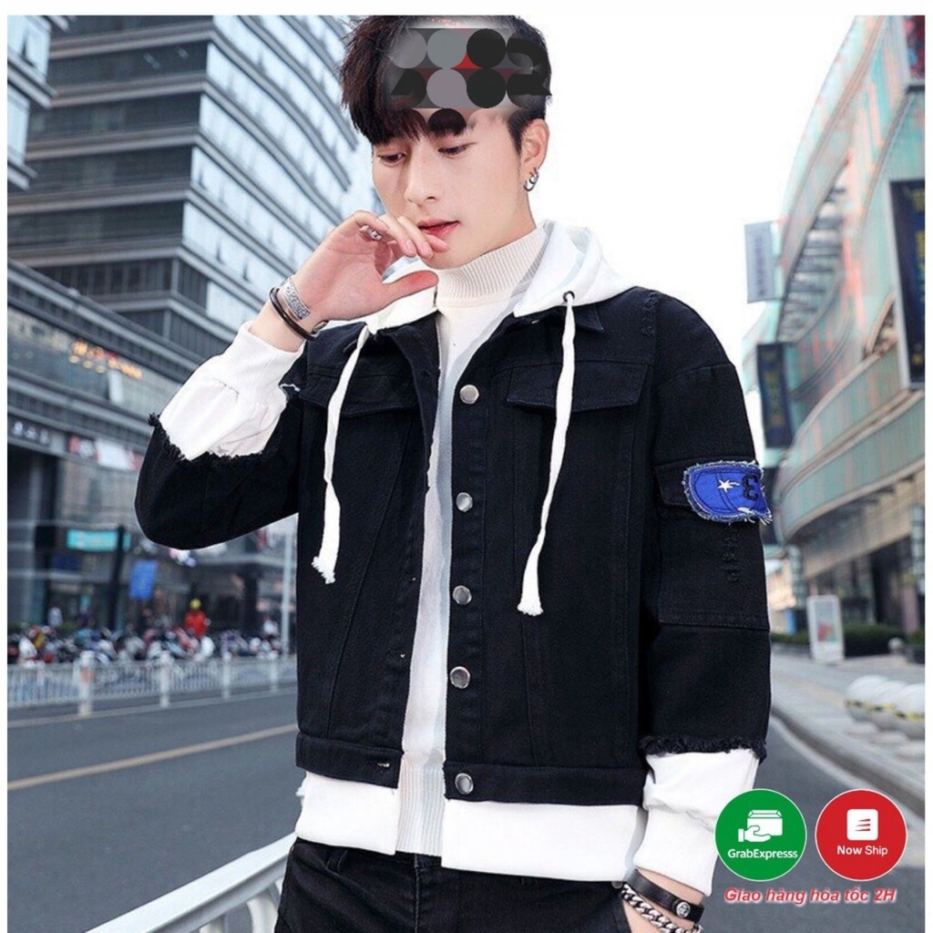 Áo Khoác Jean Nam Liền Mũ Có Nón Nam Nữ Đẹp Cao Cấp⚡️FREESHIP+ QUÀ TẶNG⚡️Áo Rin Xu hướng Hot hiện nay